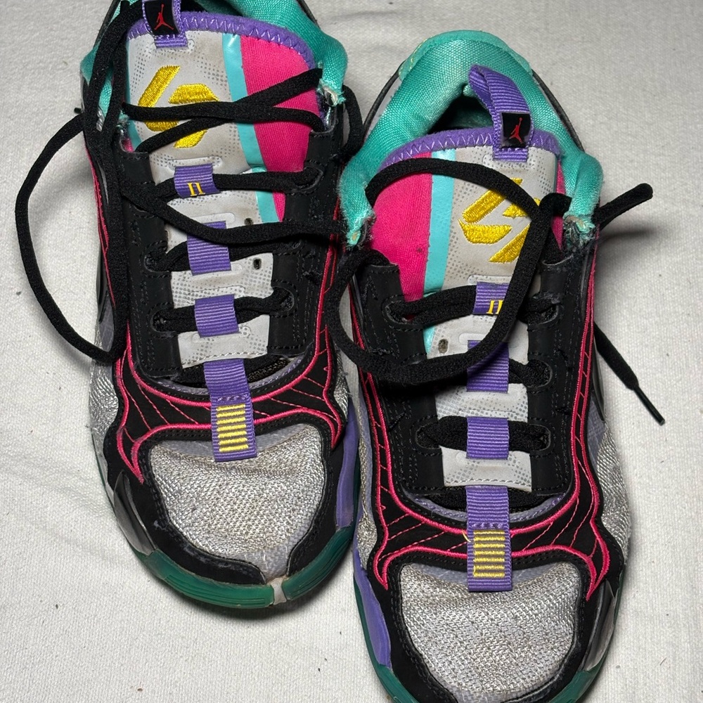 Jordan Low-Top Sneakers in Teal, Pink, Purple and Black